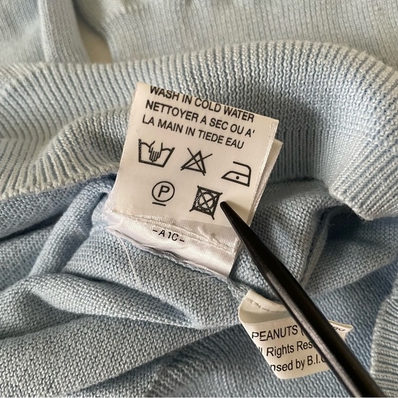 JC de CASTELBAJAC Cardigan Sweater Peanuts Snoopy Size M Light Blue - Picture 11 of 12